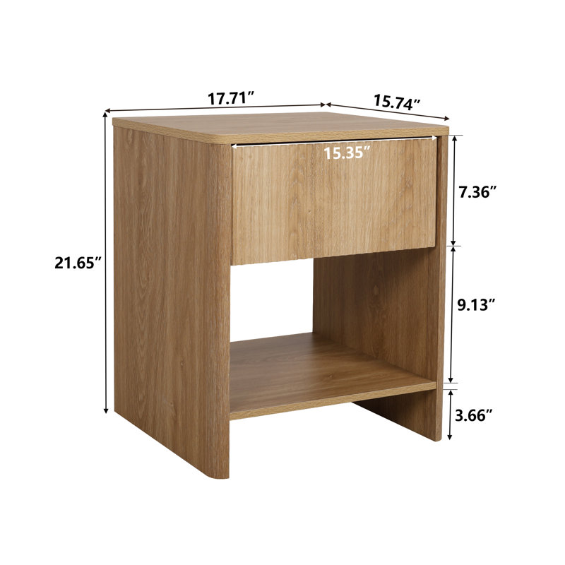 Yusdel 2 - Drawer End Table Set, Natural