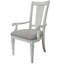 2 fauteuils de salle à manger gris et blanc patiné - sièges rembourrés, dossier à lattes, fauteuil chic en lin confortable