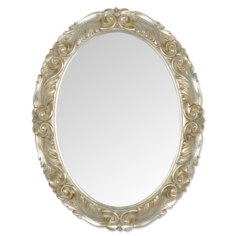 Clowers Flat Wall Mirror, Silver Antique
