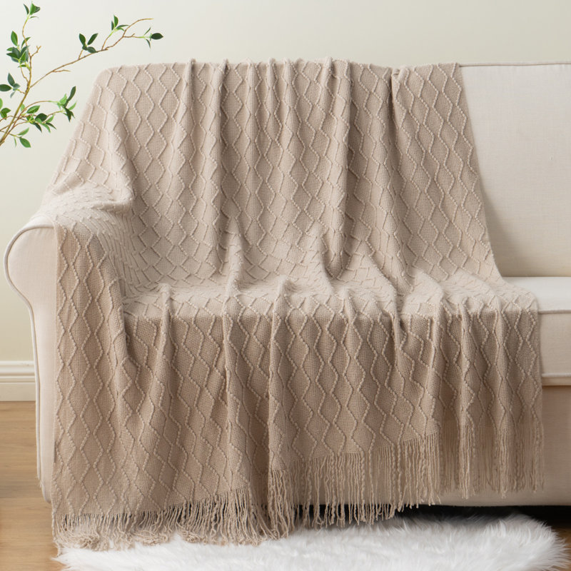 Jeté pour canapé, couvertures et jetés décoratifs légers, couverture tricotée chaude pour hommes et femmes, 50 po x 60 po