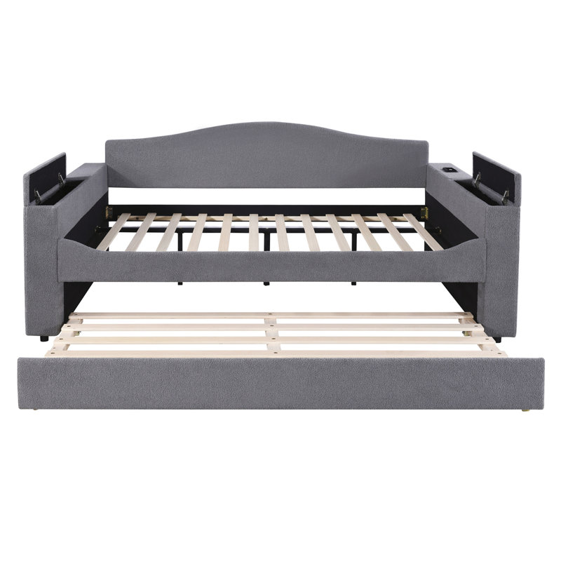 Efrata Upholstered Daybed Bed, Gray, Full