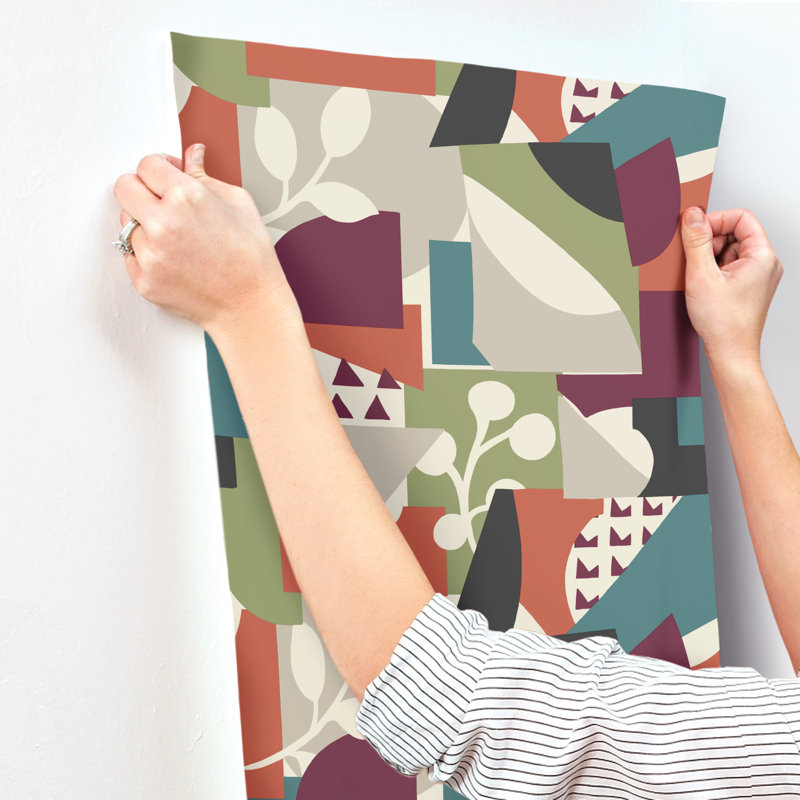 Geometric Wallpaper Roll, Forest