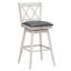 Ensemble de 2 tabourets de bar pivotants à hauteur de comptoir 2 pièces avec pieds en bois d'hévéa-546280848