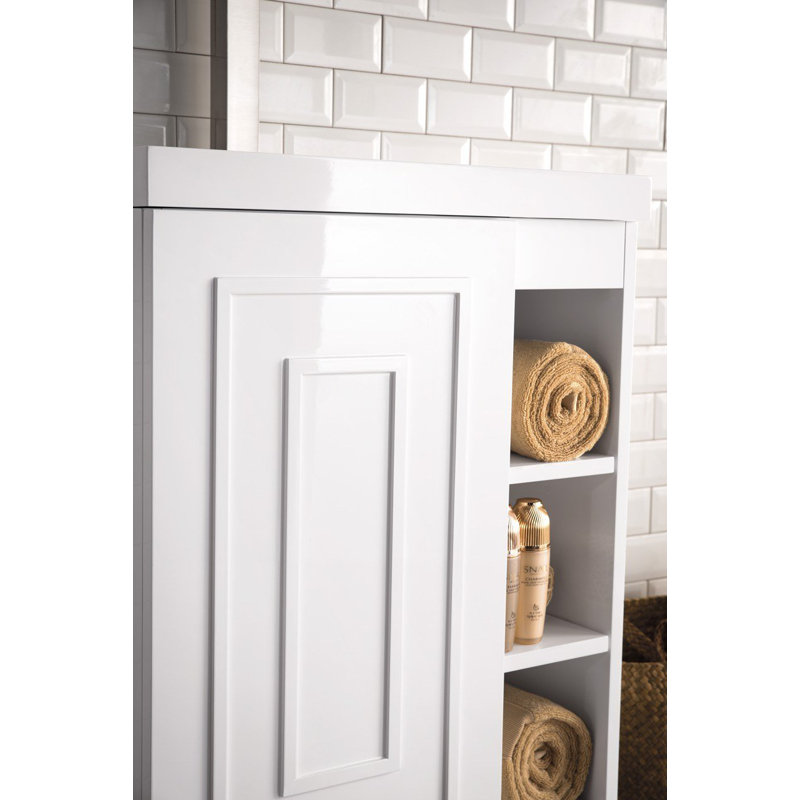 Alicante 24'' W Single Vanity, Glossy White, Brushed Nickel