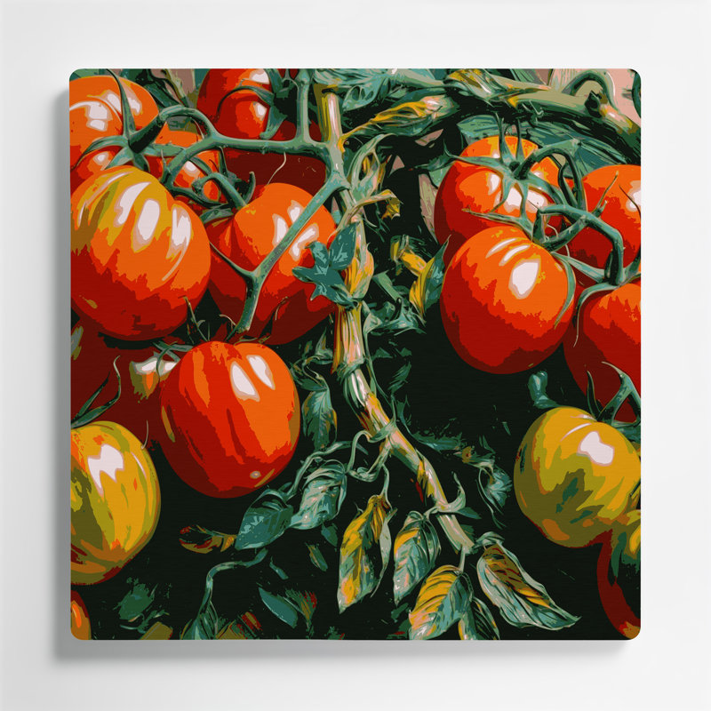 Art mural en métal légumes tomate Roma, H 12 po x l 12 po