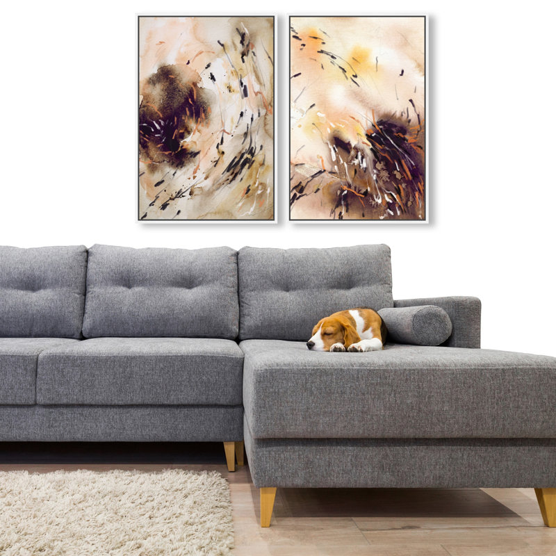 Floating Autumn Set Set by Oliver Gal, 110"H x 74"W, White Floater Frame