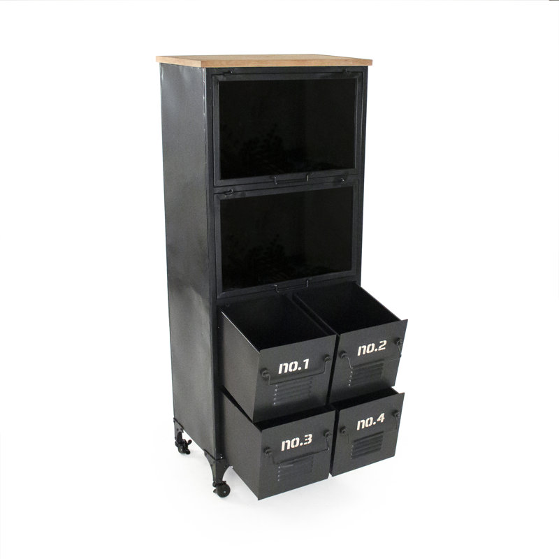 Blaine Industrial Metal Display Cabinet