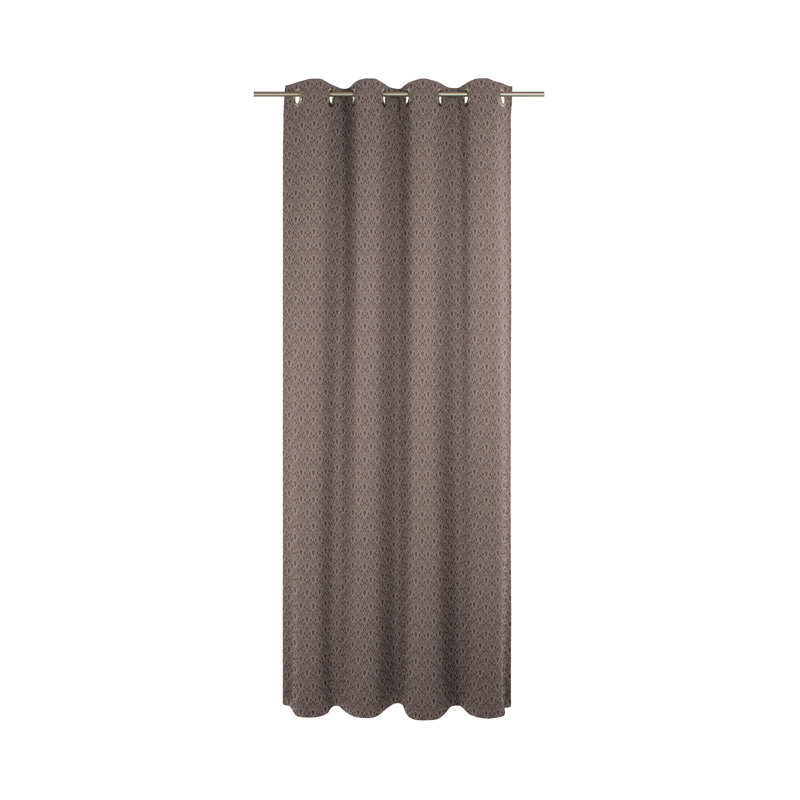 Wybrone Urban Cactus Eyelet Opaque Curtain, 145 W x 175 D cm, Saddle Brown/Beige
