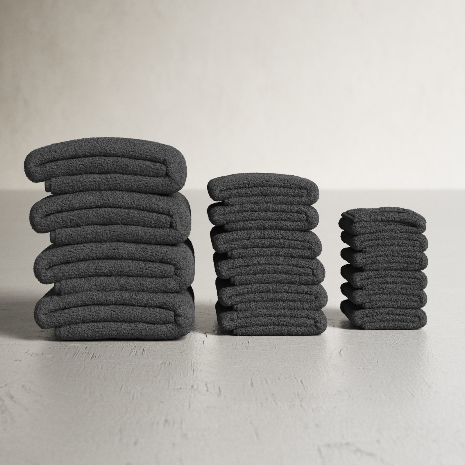 Kahmel 16 Piece Turkish Cotton Towel Set, Anthracite