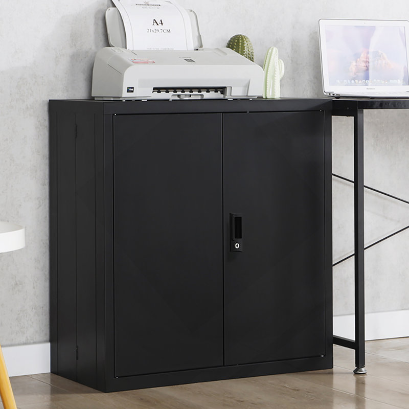 Casier de rangement, classeur, armoire de rangement avec serrures de porte et deux tablettes réglables, convient comme armoire pour la maison, le bureau, l'école et le garage