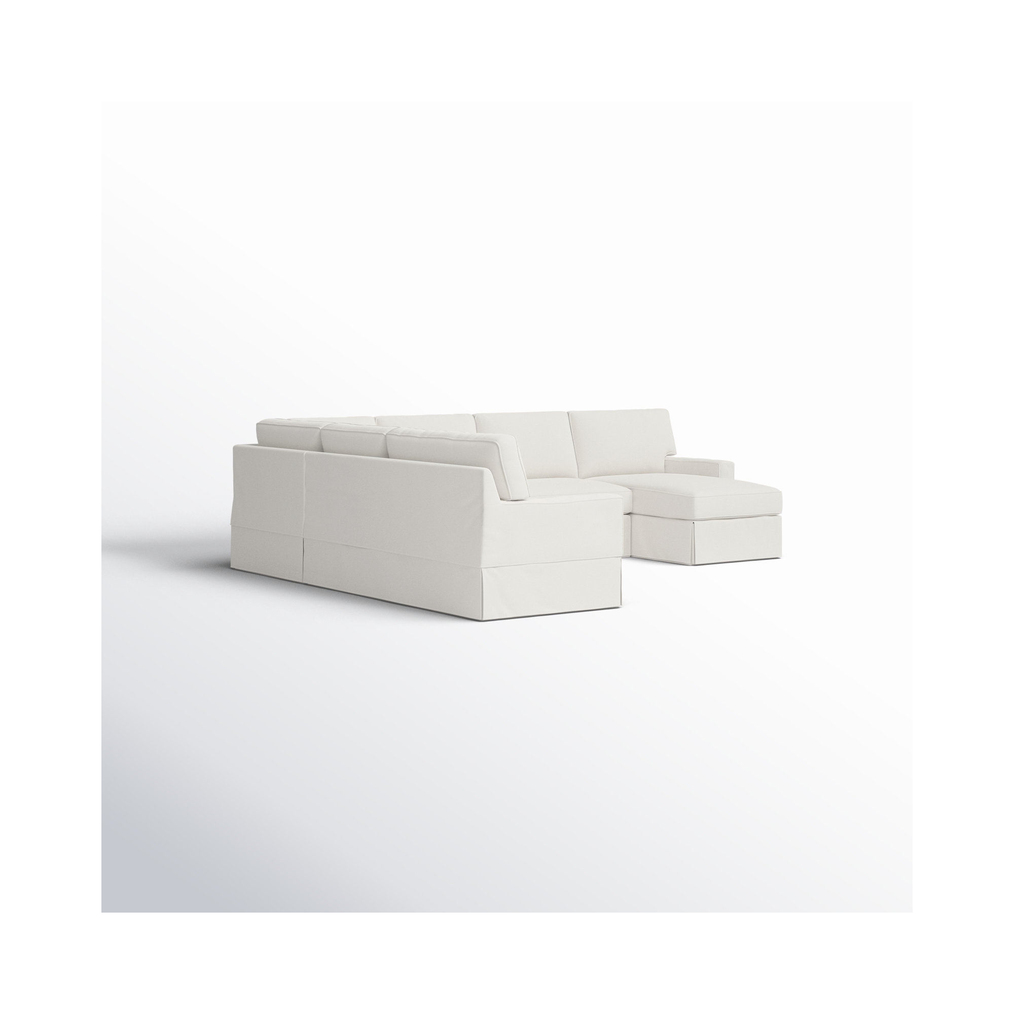 Taylor Upholstered U-Sectional, Left Hand Facing, Bayou Off White Canvas