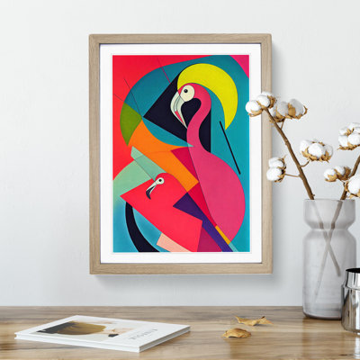 Flamingo in Abstract No.4 - Framed Print