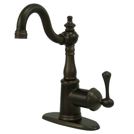 Robinet pour salle de bain à un trou avec poignées leviers doubles, Bronze huilé