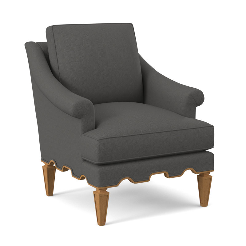 Palm Armchair, Margaret Ebony Polyester Blend, Amber