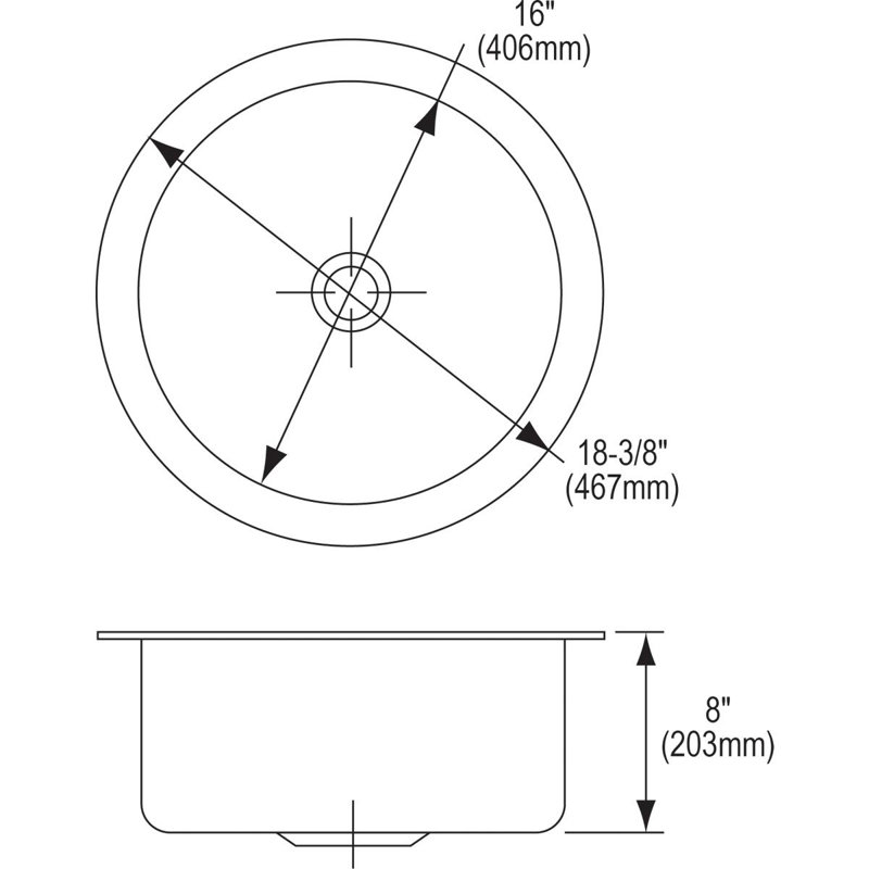 Ensemble d'évier de cuisine encastrable L 18,375 po x l 18,375 po Lustertone