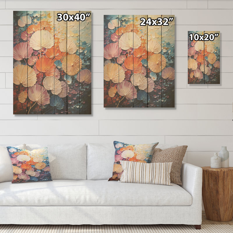 Coastal Harmony Dreamscape - coquillage sur bois de pin naturel, H 20 po x l 10 po