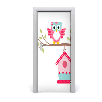 Owl Branch Door Decal
