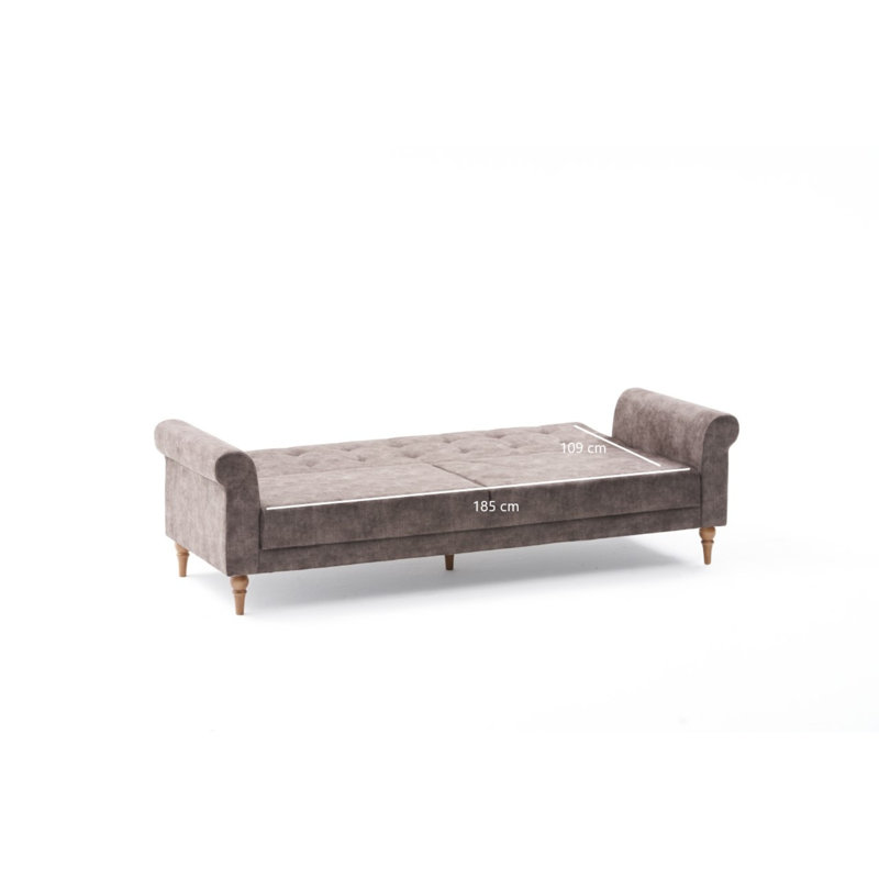 Canapé-lit rembourré 87,8 po Lyndsey, Polyester à 100 % de couleur brune
