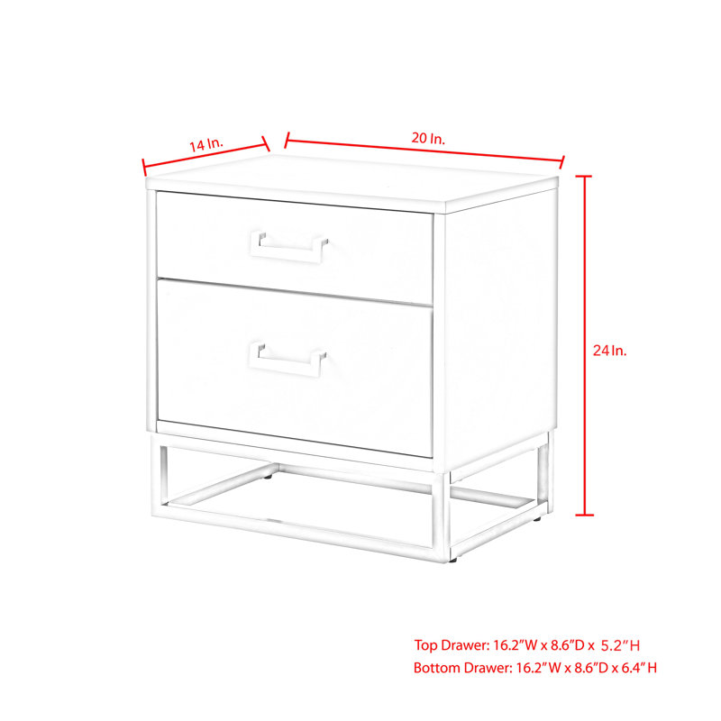 Table de chevet / table d'appoint Raees, Blanc / Doré