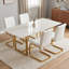 Ensemble de 4 chaises de salle à manger modernes, cuir blanc Pu-181620134-181620128