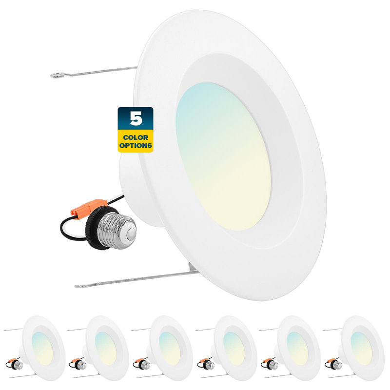 6'' Selectable Color Temperature Dimmable Air-Tight IC Rated LED Retrofit Recessed Lighting Kit