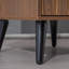 2-Drawer Fluted End Table With Solid Wood Legs, Storage Side Table For Living Room/Bedroom