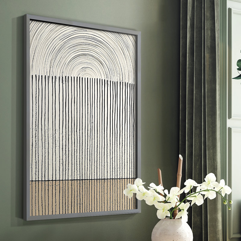Abstrait encadré, reproduction encadrée prête à être suspendue, Gris, H 10 po x l 8 po