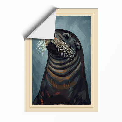 Contemplative Seal Rustic - Framed Print