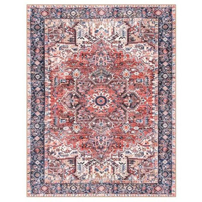 Fillender Washable Soft Vintage Rug Fashion Floral Rug For Living Room Dorm Decor