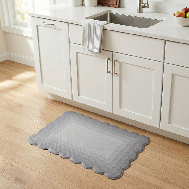 Tapis de cuisine Grayson anti-fatigue antidérapant à bord festonné