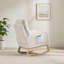 Chaise berçante d'appoint moderne avec pieds en bois massif, fauteuil de chambre de bébé rembourré, fauteuil confortable avec poche latérale, dossier haut pour le salon-576779016