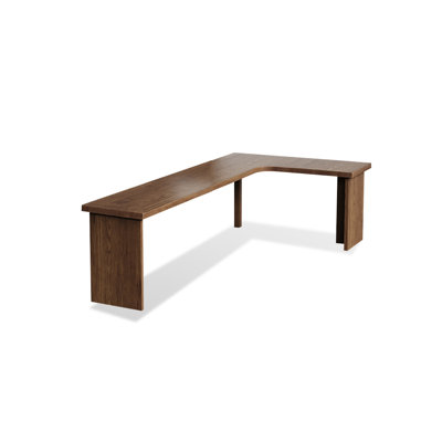 Nut-brown L-Shaped Solid Wood desk