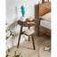 Table d'appoint 100% bois massif à 2 niveaux Table d'appoint de salon, table de chevet, table de bout ronde en bois massif, petite table d'appoint à 2 niveaux avec tablette de rangement inférieure
