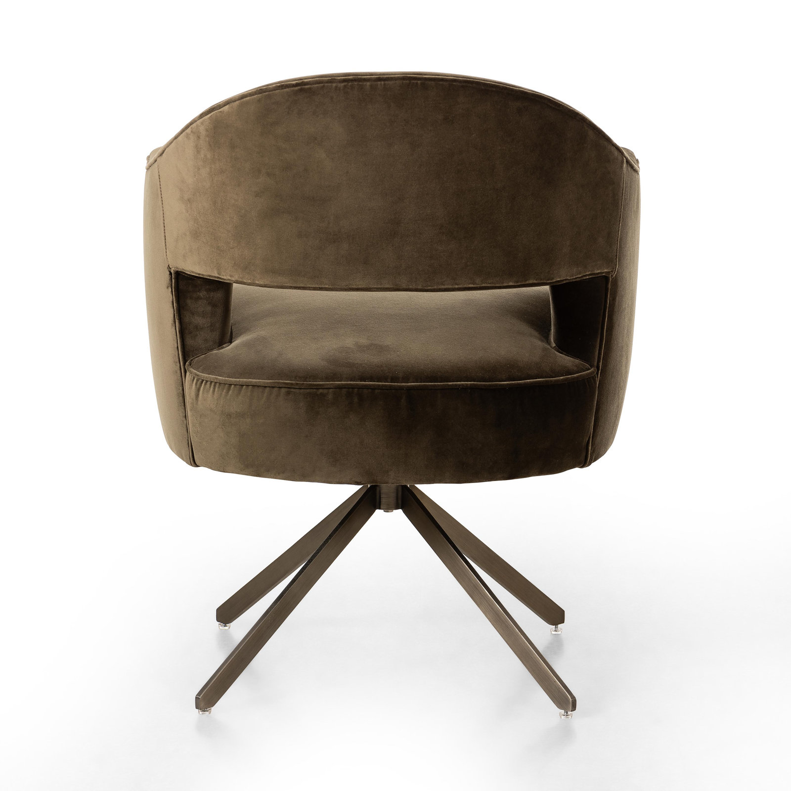 Glasgow Swivel Office Chair, Surrey Olive/Green, Brushed Gray