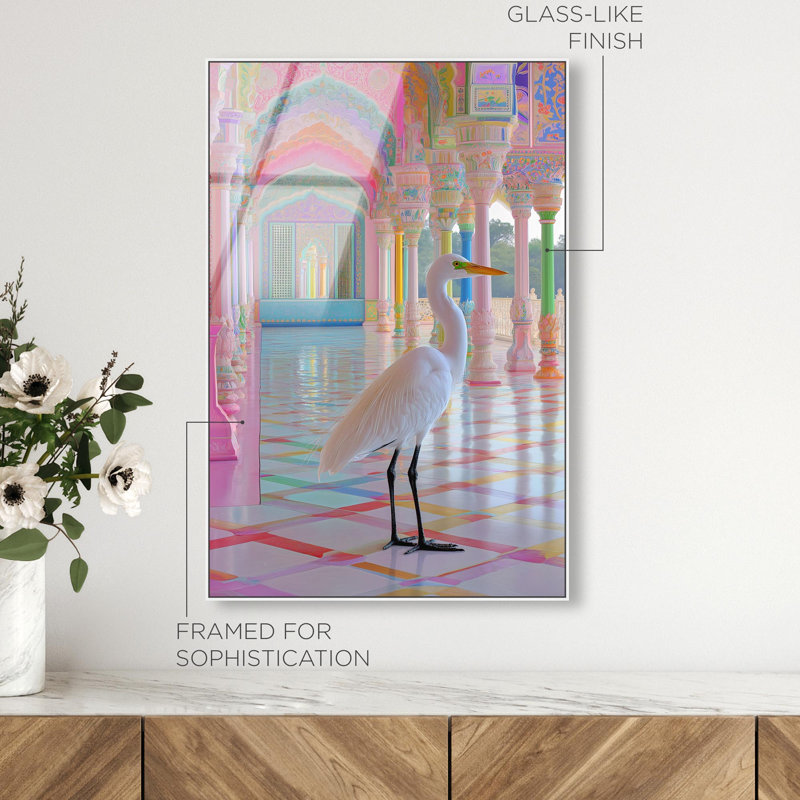 Oliver Gal Palace Passage I Bright - Framed Acrylic Glass Wall Art, 37" H x 25" W, White