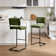 Ambrine Low Back Tufted Velvet Upholstered Counter/Bar Stool with Steel Sled Frame