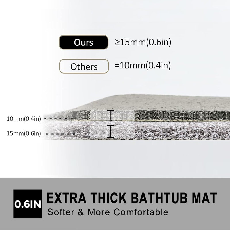 16"x39" Non-slip Quick-dry Bath Mat Light Gray