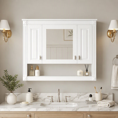 Armoire de salle de bain murale avec miroir et rangement