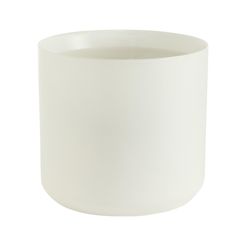 Pot à fleurs en céramique Parsons, H 9 po x l 8,5 po x P 8,5 po, Blanc