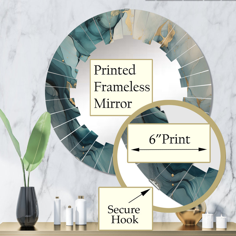 Ogorman - Miroir mural moderne rond, 32 po x 32 po