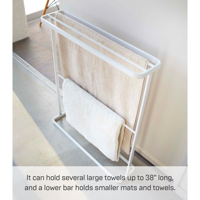 Yamazaki Home Bathroom Towel Rack, blanc