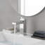 Robinet de lavabo carré pour salle de bain avec poignée simple et bonde escamotable-120219037