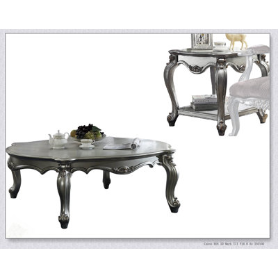 Antique Platinum 1-Shelf End Table With Elegant Finish And Compact Design For Modern Living
