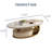 Labana 51" Modern Oval Coffee Table, Sintered Stone Top, Gold legs, drawer