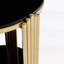 Table de bout moderne 16,9 pouces, table de salon en verre trempé noir à double couche et cadre en acier inoxydable doré, table ronde, assemblage facile.