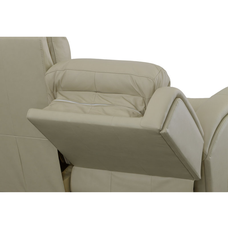 Grant 63" Leather Reclining Loveseat, Ivory Genuine Leather