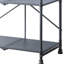 Console pliable en métal et bois synthétique - 3 niveaux, noir sableux / finition bronze foncé, 3 tablettes de style industriel, noir / bronze