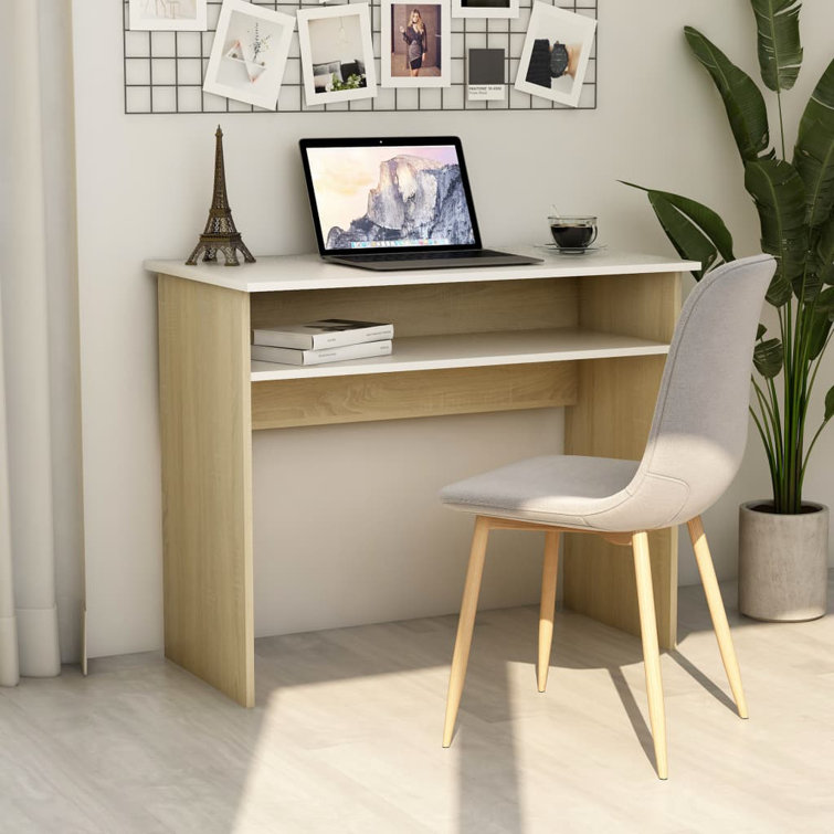 Desk Computer Desk Standing Office Desk with Shelf Engineered Wood