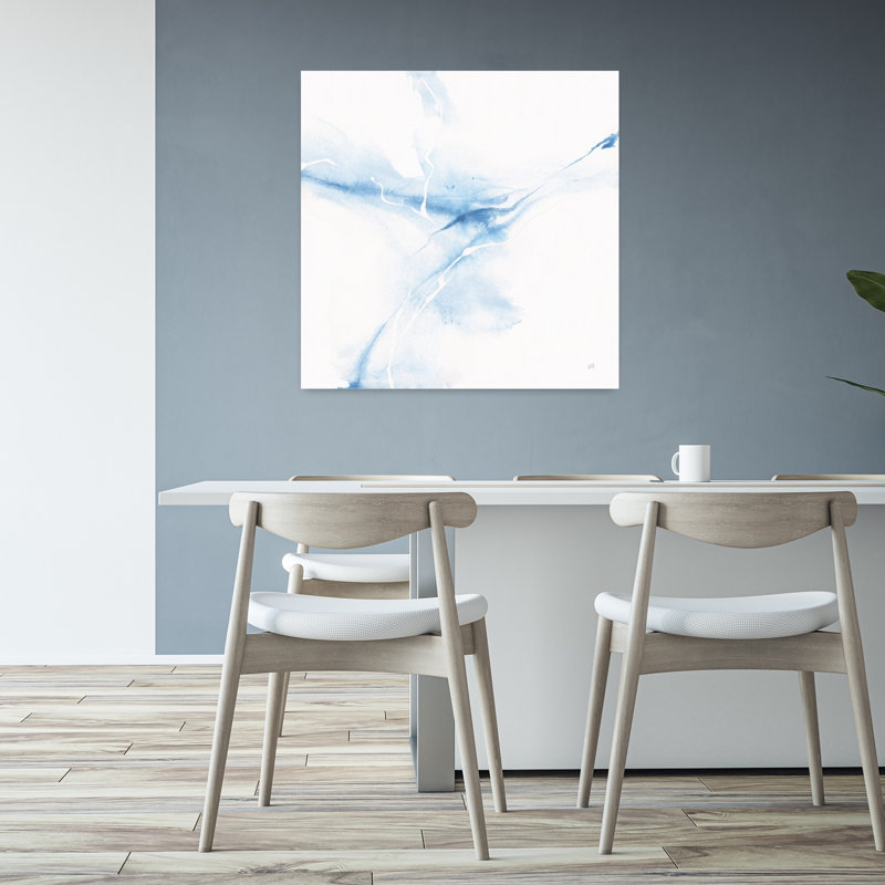 Marbre bleu II, art contemporain abstrait, H 32 po x l 32 po