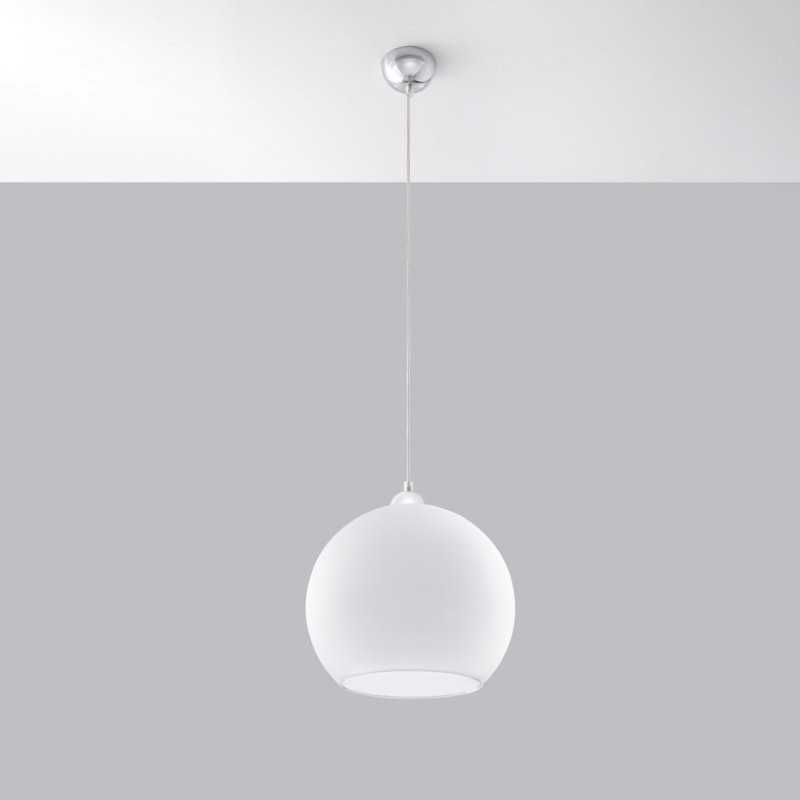 1 - Light Stainless Steel Pendant, White